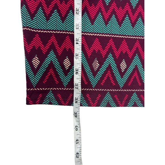 Lularoe Julia Women's Turquoise & Burgundy Design Dress - Picture 6 of 6